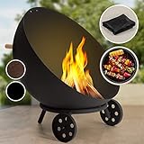 Blumfeldt Feuerschale, wasserfest für Garten & Balkon, tragbar mit Rollen, groß für...