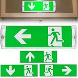LED Notbeleuchtung, IP65 Dauerlicht LED Notleuchte, Fluchtwegleuchte, Notausgangsschild...