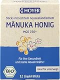 Hoyer Manuka Honig Liquid-Sticks Bio mit Vitamin C - Echter Manukahonig mit MGO 250+ - Zur...