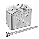 Aublinto Kraftstoff Kanister Kann,10 L/ 20 L/25 L 304 Edelstahl Antistatischer und...