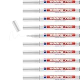 edding 780 Lackmarker - weiß - 10 Stifte - Rundspitze 0,8 mm - Lackstift zur Markierung...