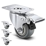 Ueznirn Möbelrollen, 50 mm Rollen für Möbel, Schwerlastrollen mit Bremse...