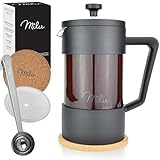 Milu French Press Kaffeebereiter | 350ml, 600ml, 1L | Glas Kaffeepresse, Kaffeezubereiter...