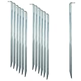 ToCi 12 x Zelt-Heringe | Stahl verzinkt 22 cm lang | Lange und robuste Zelthaken...