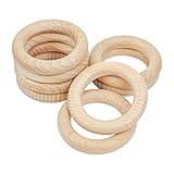 RUBY 8 Stück Natürlicher Hölzerner Beißring, Hölzerne Beißringe, Hölzernes...