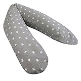 Rawstyle XXL Bezug für Stillkissen **26 Motive** (Grau + Sterne Weiß) Baby...