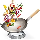 Flavemotion Wok Pfanne 30cm inkl. Wokring - Geeignet als Wokpfanne Induktion...