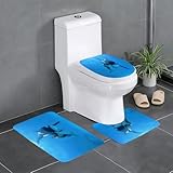 KGDHY Badezimmermatten-Sets 3-Teilig,Orca Killerwal,Bad und WC-Vorleger-Set,rutschfeste...