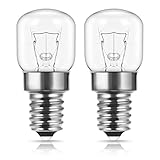 Backofenlampe 2 Stück , Techgoamde Backofenlampe 25W 300 Grad, E14-Sockel, 2700K...
