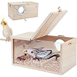 Rypet Nymphensittich Nistkasten Transparentes Design, Vogelnest Zuchtbox mit Sitzstange...