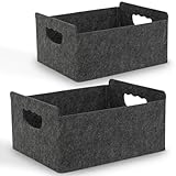 BEHONA Filzkorb Aufbewahrungskorb aus Filz, Organizer Box für Schrank & Regal, Faltbarer...