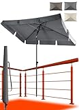 4smile Sonnenschirm Balkon SunnyShade, 200 x 125 cm, Anthrazit - UPF 50+ Sonnenschirm...