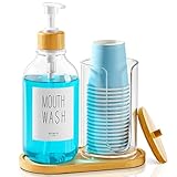 VITVITI Mundwasser Spender Set für Badezimmer, Mundwasser Pumpen Flasche mit...