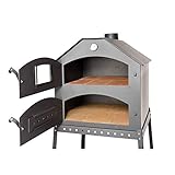acerto 40504 Profi Pizzaofen für den Garten - 64x63x68 cm * Schamott-Stein *...