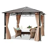 TOOLPORT Gartenpavillon 3x3 m wasserdicht ALU Deluxe Pavillon mit 4 Seitenteilen Partyzelt...