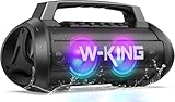 W-KING Bluetooth Lautsprecher, 120W Peak Stereo Sound, Musikbox mit BassUp, DSP, EQ, IPX6...