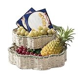 Obstkorb - Aufbewahrungskörbe aus Weide | Runde Schalen für Obstkörbe zur Aufbewahrung...