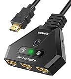 HDMI Verteiler HDMI Switch 4K, UHD HDR Automatische HDMI Splitter 3 in 1 Out, HDMI...