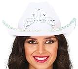 FIESTAS GUIRCA | Weißer Cowboyhut aus Filz (Einheitsgröße) - Zubehör für...