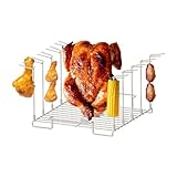 Wdesrgt Grill-Hähnchenständer, 10 Schlitze, Hähnchenflügelständer,...