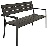 TecTake 800796 Gartenbank in Holzoptik, Sitzbank für Garten, Balkon und...