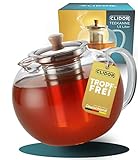 CLIDOR ® Teekanne mit Siebeinsatz I 1,5 Liter I verstärkte Glasstärke I...