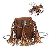 VALICLUD Vintage Fransentasche Für Damen Elegante Umhängetasche Mit Quasten Retro...