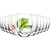 Krosno Wassergläser Saftgläser Trinkgläser | Set von 12 | 360 ML | Elite...