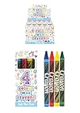HENBRANDT 60 x Mini-Wachsmalstifte für Kinder, 4 Stück, sortierte Farben,...