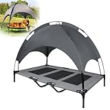 XMTECH Haustierbett mit Baldachin, Erhöhtes Hundebett, Hundeliege mit...