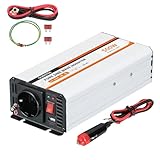 OUBOTEK Wechselrichter 500W / 1000W, Spannungswandler 12V auf 230V Reiner Sinus, Auto...