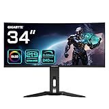 GIGABYTE MO34WQC2 86,36cm 34Zoll OLED gaming monitor 3440x1440 WQHD 250 cd/m2 240Hz 2xHDMI...