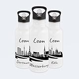 Gravur -Max Kinder Trinkflasche 600 ml personalisiert – auslaufsichere Edelstahl...