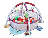 Kikkaboo Krabbeldecke 3 in 1 Marienkäfer, Bällebad, Spielbogen, 30 bunte Bälle,...