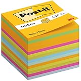 Post-it Notes Würfel, Ultra-Farben, 450 Blatt, 76 mm x 76 mm - Selbstklebende...