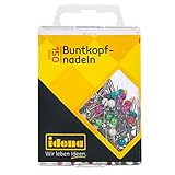 Idena 334034 - Buntkopfnadeln, 150 Stück, rund, farbig sortiert