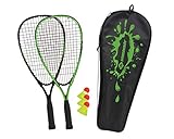 Schildkröt Speed-Badminton Set, 2 handliche Aluminium-Rackets, Länge 54,5cm, 3...