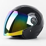 Retro-Motorrad-Halbschalenhelm ECE-geprüfter Vintage-Jethelm für Männer und Frauen...
