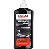SONAX Polish+Wax Color schwarz (500 ml) Politur mit schwarzen Farbpigmenten und...
