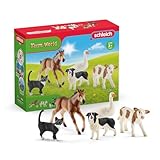 SCHLEICH Farm World | Bauernhoftiere Bundle 42386 | Set mit Kalb, Pferd, Katze, Hund &...