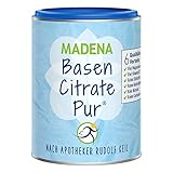 MADENA BasenCitrate Pur, Basenpulver 216g, organische Basen, vegan, Viel Magnesiumcitrat,...