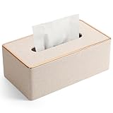 LADSTAG Taschentuchbox Taschentuchspender aus PU Leder, Kosmetiktücher Box mit...