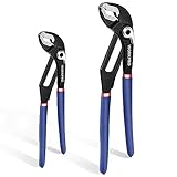 WORKPRO Wasserpumpenzange Set,Rohrzange verstellbar mit Rillen-Gleitgelenk,...