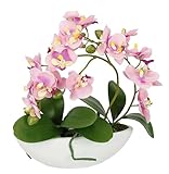 Künstliche Orchidee in Schale 27cm Kunstblume Blume Kunstorchidee Phalaenopsis...