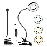 KNAMKY USB LED Leselampe Klemmleuchte, 3 Farbtemperatur und 10 Dimmstufen...