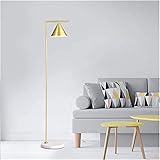 AtsuyO Stehlampe, einfache Moderne nordische Stehlampe, goldene vertikale Leselampe für...