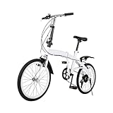 Areao 20 Zoll Aluminium-Faltrad-Klapprad, Herren-Damen 6 Gang-Schaltung Doppel-V-Bremse...