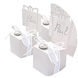 EinsSein 12x Kartonage Stuhl Weiss Gastgeschenke Hochzeit Hochzeitsmandeln Verpackung Box...