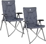 EVER ADVANCED Campingstuhl Faltbar Rückenverstellbar in 4 Positionen 150 KG Belastbarkeit...