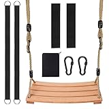 Holzschaukel Outdoor für Kinder und Erwachsene,Holz Schaukelsitz mit höhenverstellbarem...